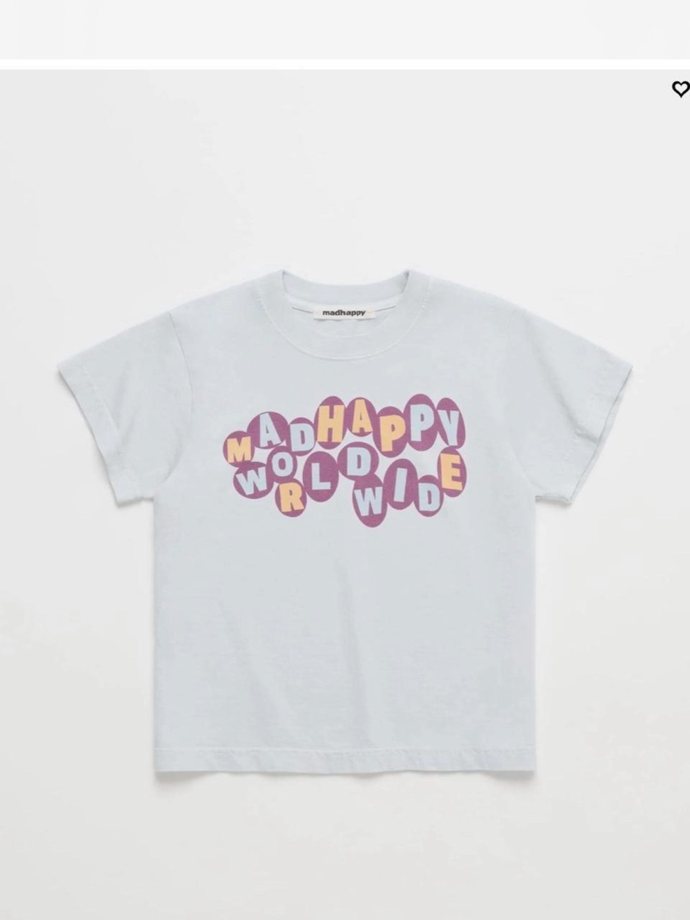 NWT Madhappy Light Blue Tee with Purple & Yellow Bubble Graphic worldwide